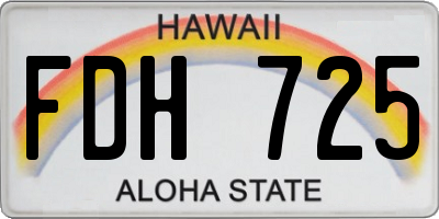 HI license plate FDH725