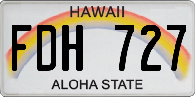 HI license plate FDH727
