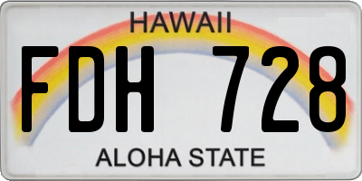 HI license plate FDH728