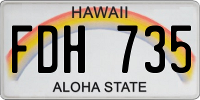 HI license plate FDH735