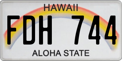 HI license plate FDH744