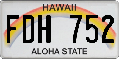 HI license plate FDH752