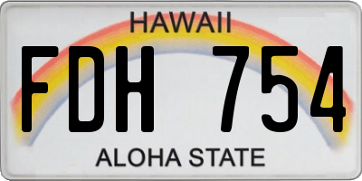 HI license plate FDH754