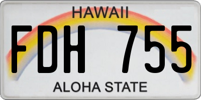 HI license plate FDH755