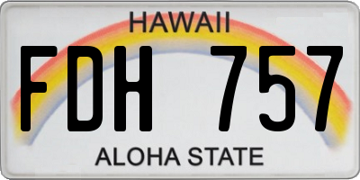 HI license plate FDH757