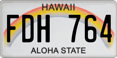 HI license plate FDH764