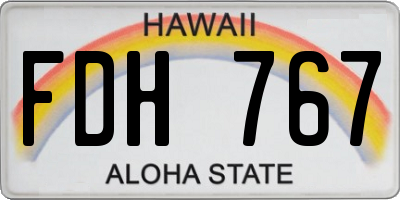 HI license plate FDH767