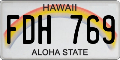 HI license plate FDH769