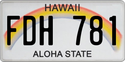 HI license plate FDH781