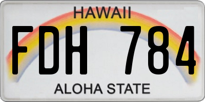 HI license plate FDH784