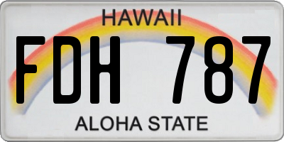 HI license plate FDH787