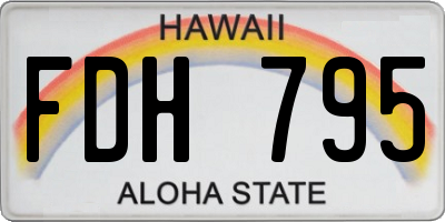 HI license plate FDH795