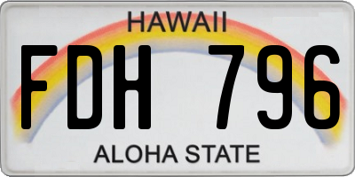 HI license plate FDH796