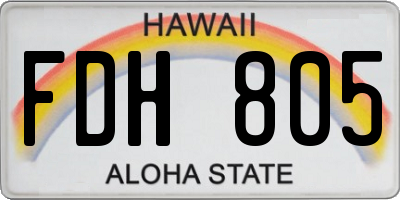 HI license plate FDH805