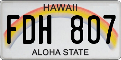 HI license plate FDH807