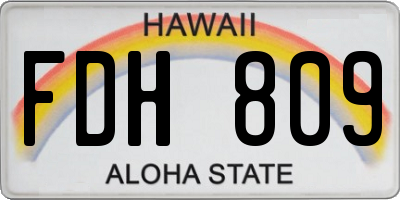 HI license plate FDH809