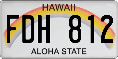 HI license plate FDH812