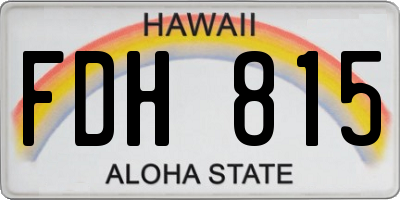 HI license plate FDH815