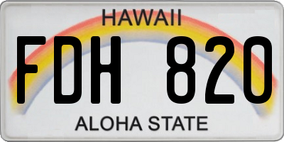 HI license plate FDH820