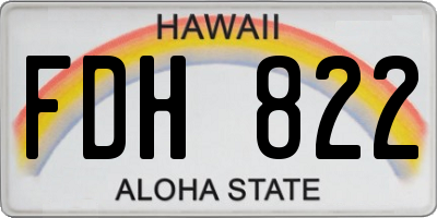 HI license plate FDH822
