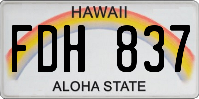 HI license plate FDH837