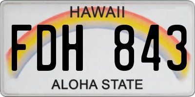 HI license plate FDH843