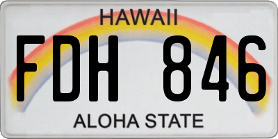HI license plate FDH846