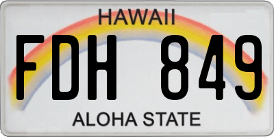 HI license plate FDH849