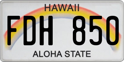 HI license plate FDH850