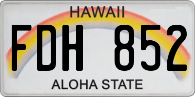 HI license plate FDH852