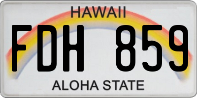 HI license plate FDH859