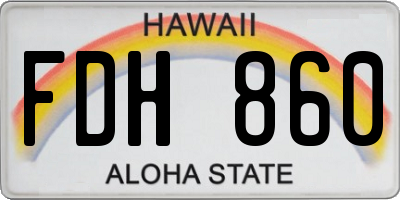 HI license plate FDH860