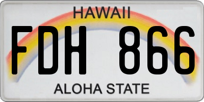 HI license plate FDH866