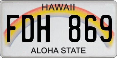 HI license plate FDH869