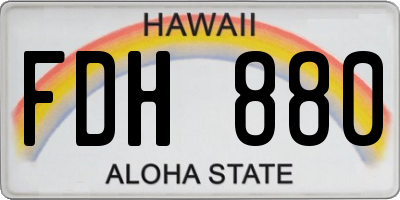 HI license plate FDH880