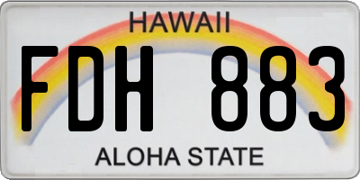 HI license plate FDH883