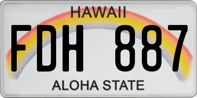 HI license plate FDH887