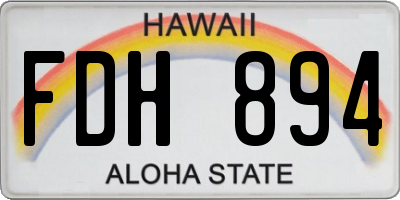 HI license plate FDH894