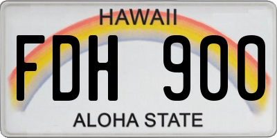 HI license plate FDH900