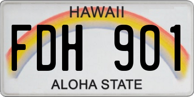 HI license plate FDH901