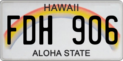 HI license plate FDH906