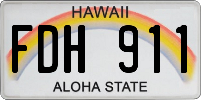 HI license plate FDH911