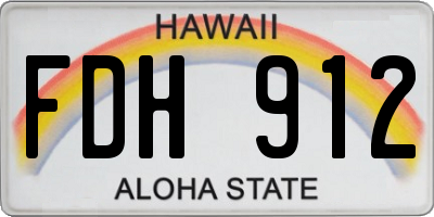HI license plate FDH912
