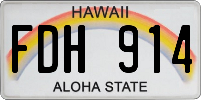 HI license plate FDH914