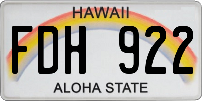 HI license plate FDH922