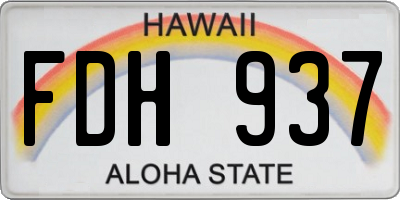 HI license plate FDH937