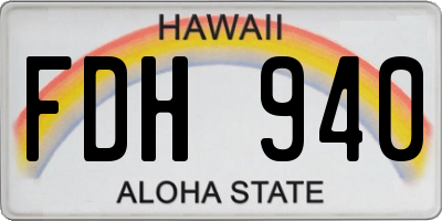HI license plate FDH940