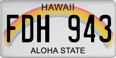 HI license plate FDH943