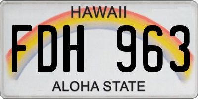 HI license plate FDH963