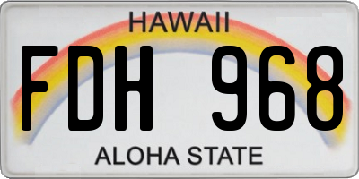 HI license plate FDH968
